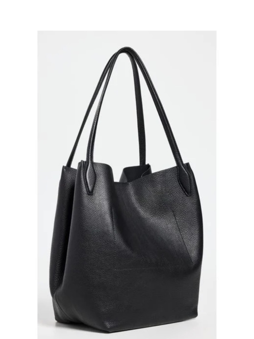 NWT Madewell Black Pebbled Leather Shopper Tote - Picture 3 of 11